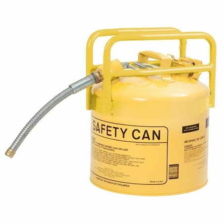 EAGLE Yellow Galvanized Steel Type II Style Safety Can  w/7/8in. Flexible Hose, CAPACITY: 5 Gal. 1215YELLOW